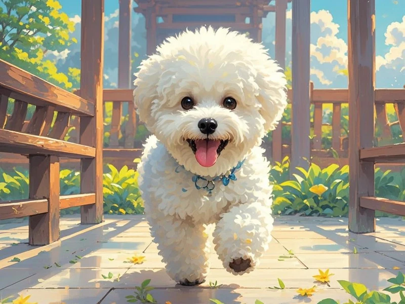 比熊发疯一样跑来跑去