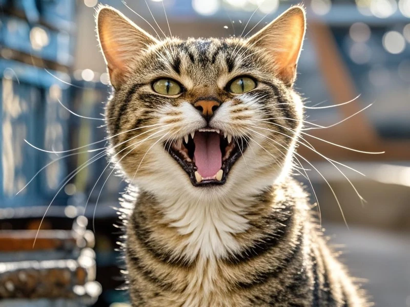 猫咪发出呜呜的声音